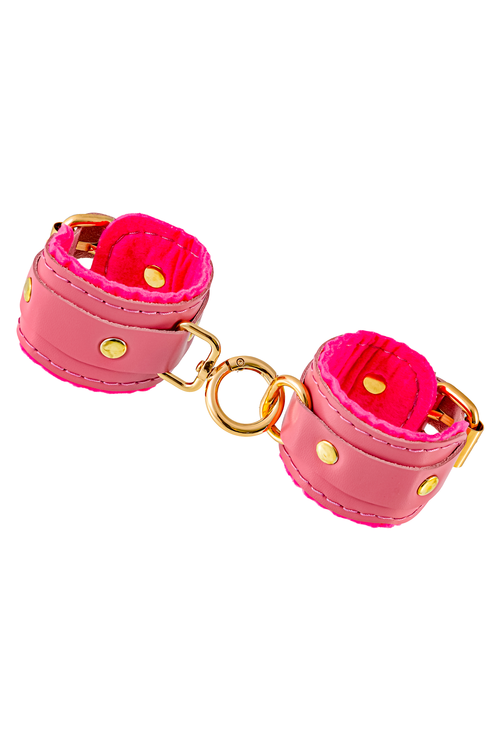 Оковы Pecado BDSM, «МИНИ» двуслойный, оригинальная сцепка, натуральная кожа, розовый