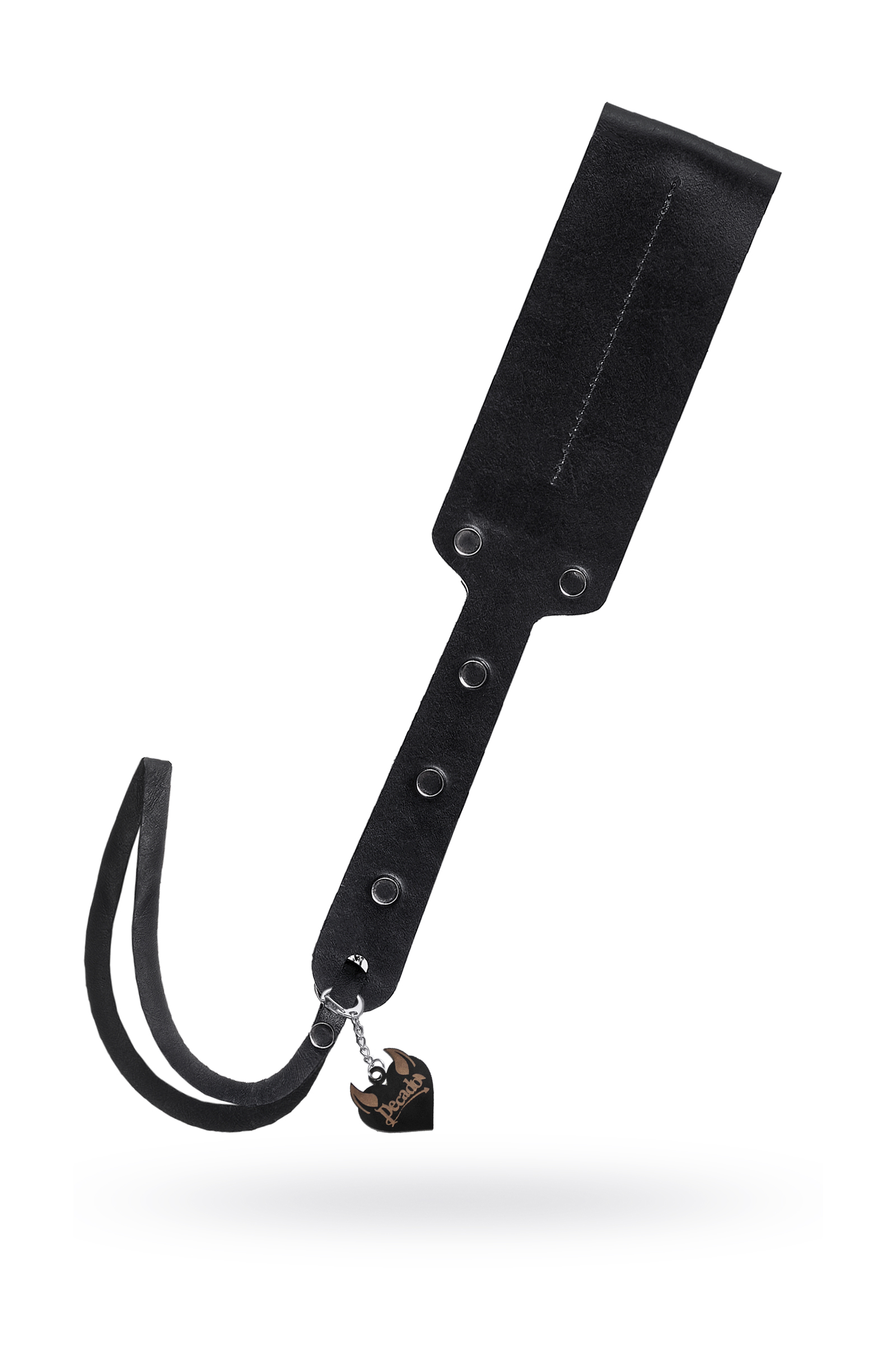 Паддл мягкий Pecado BDSM, натуральная кожа и дерево, черный