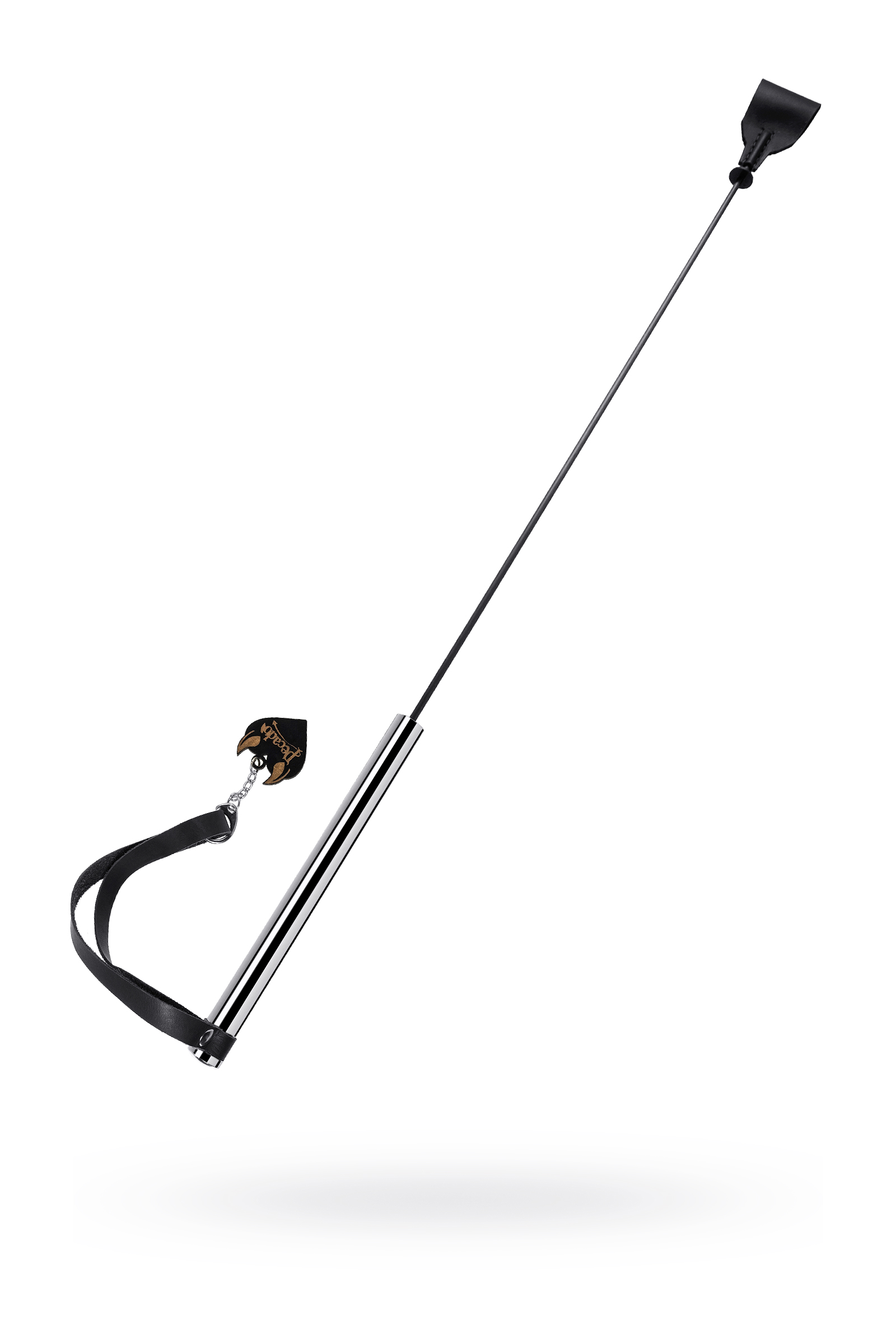 Стек с металлической рукоятью Pecado BDSM, натуральная кожа, черный