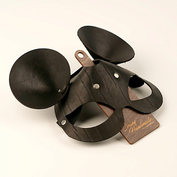 Маска с ушками мышки, Crazy Handmade, натуральная кожа