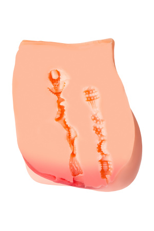 Мастурбатор реалистичный в фоме полуторса, с 2 любовными входами ТPE, телесный, 3,7 кг (в белой коро