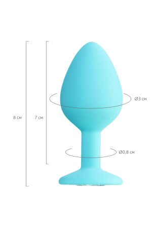 Анальная втулка TODO BY TOYFA BRILLIANT, силикон, голубая , 8 см, Ø 3 см
