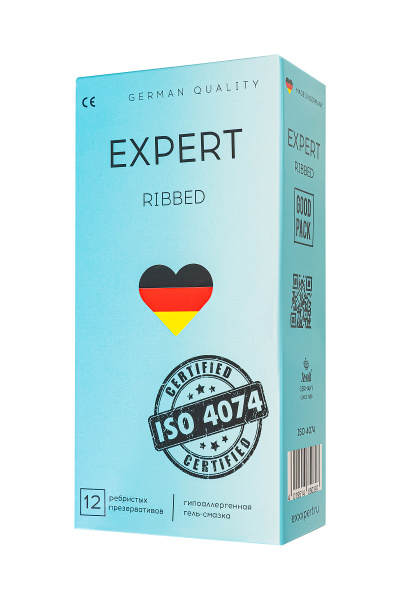 Презервативы EXPERT Ribbed, ребристые, 15шт