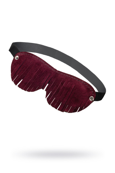 Маска с бахромой Pecado BDSM, натуральный велюр, вино