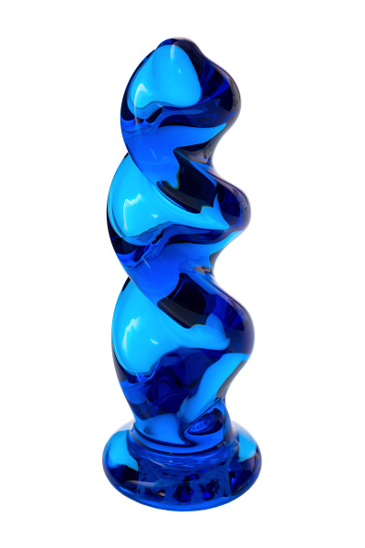 Анальная втулка Sexus Glass, стекло,синий, 12 СМ, Ø 3,5 см