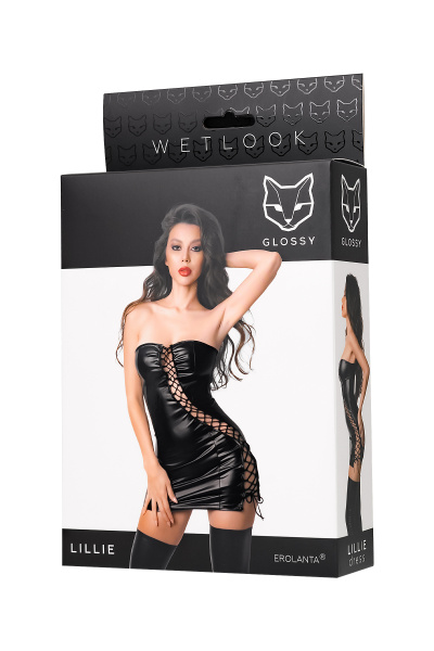 Платье Glossy Lillie из материала Wetlook, XL