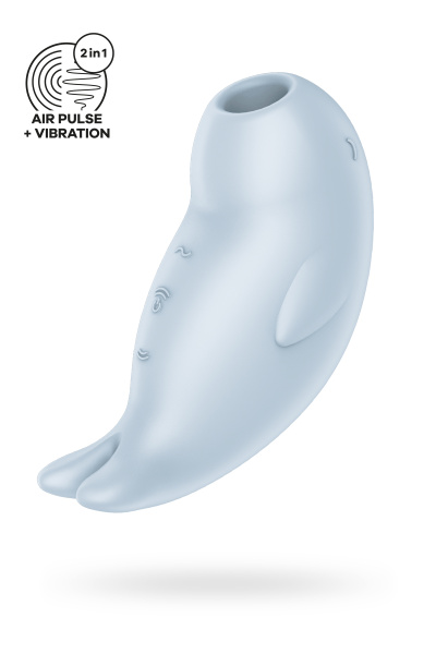 Вакуумный стимулятор клитора Satisfyer Seal You Soon, силикон, голубой