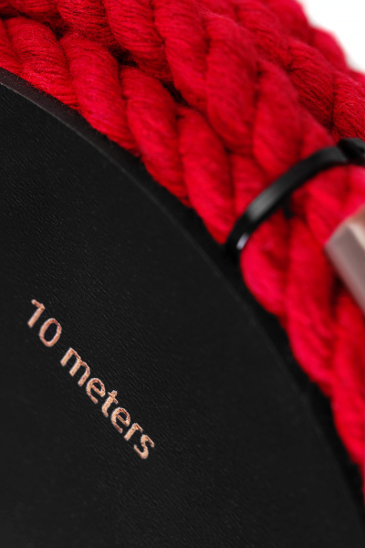 Веревка для шибари Pecado BDSM, на катушке, хлопок, красная, 10 м.