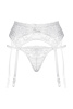 Пояс для чулок и стринги кружевные, белые, M/L