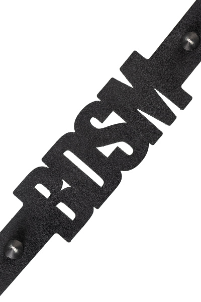 Чокер с шипами Pecado BDSM, натуральная кожа, черный