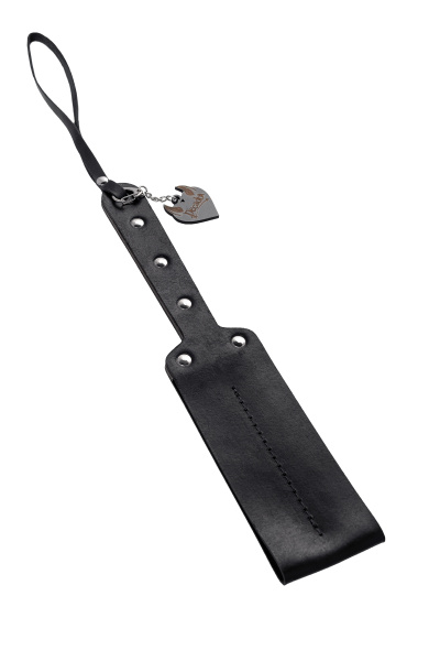 Паддл мягкий Pecado BDSM, натуральная кожа и дерево, черный