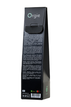 Комплект для сладких игр  Orgie Lips Massage со вкусом яблока (сладкое массажное масло, перо и путеводитель), 100 мл