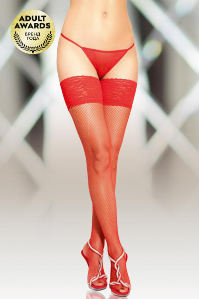 Чулки-сетка со швом, черные, L