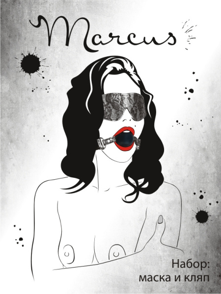 Набор кружевной TOYFA Marcus серебристый: маска и кляп