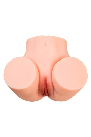 Мастурбатор реалистичный в форме попки, с 2 любовными входами, ТPE, телесный, 5,2 кг (в белой коробк