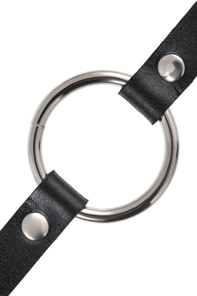 Чокер с круглым кольцом, модель 1 Pecado BDSM, натуральная кожа, черный