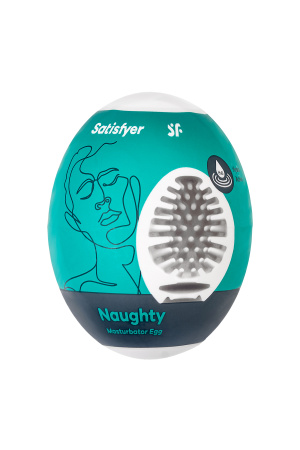 Яйцо-мастурбатор Satisfyer Egg Single (Naughty), TPE, зеленый