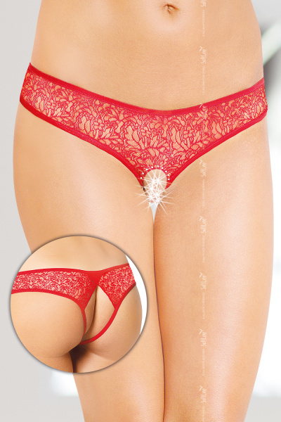 Стринги открытые, красные, S/M