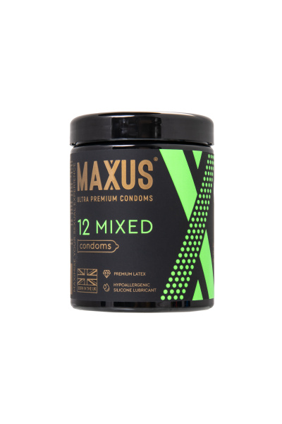 Презервативы Maxus Mixed, набор, латекс, пластиковый кейс, 12 шт.