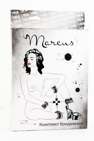 Бондажный комплект (кружевной), TOYFA Marcus, серебристый, 36.0 см