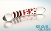 Двусторонний фаллоимитатор Sexus Glass, стекло, прозрачный, 21 см