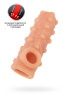 Насадка KOKOS реалистичная с дополнительной стимуляцией, TPE, телесная, 10 см