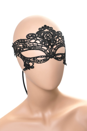 Маска нитяная Eromantica Queen, текстиль, черная, 31 см